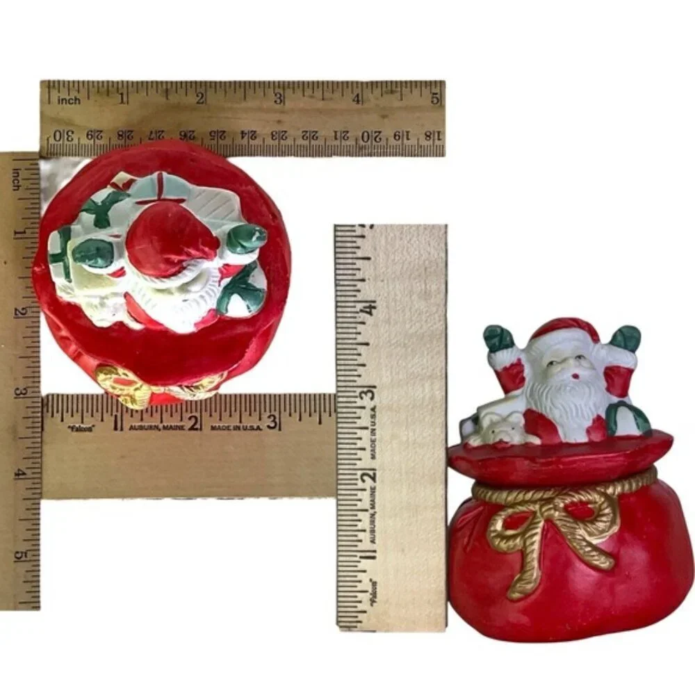 Vintage Santa Trinket Box Hermitage Collectible Porcelain Limited Edition 1995